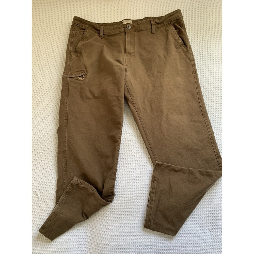 Weatherproof Vintage Flex‎ Canvas Pants Mens 40x29 Brown Stretch Relaxed Fit